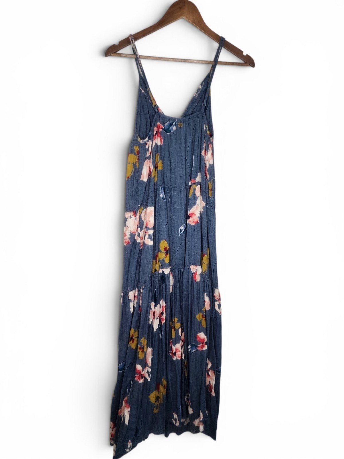 Rip Curl Beach Bella Floral Spaghetti Strap Maxi Dress in Blue Size S