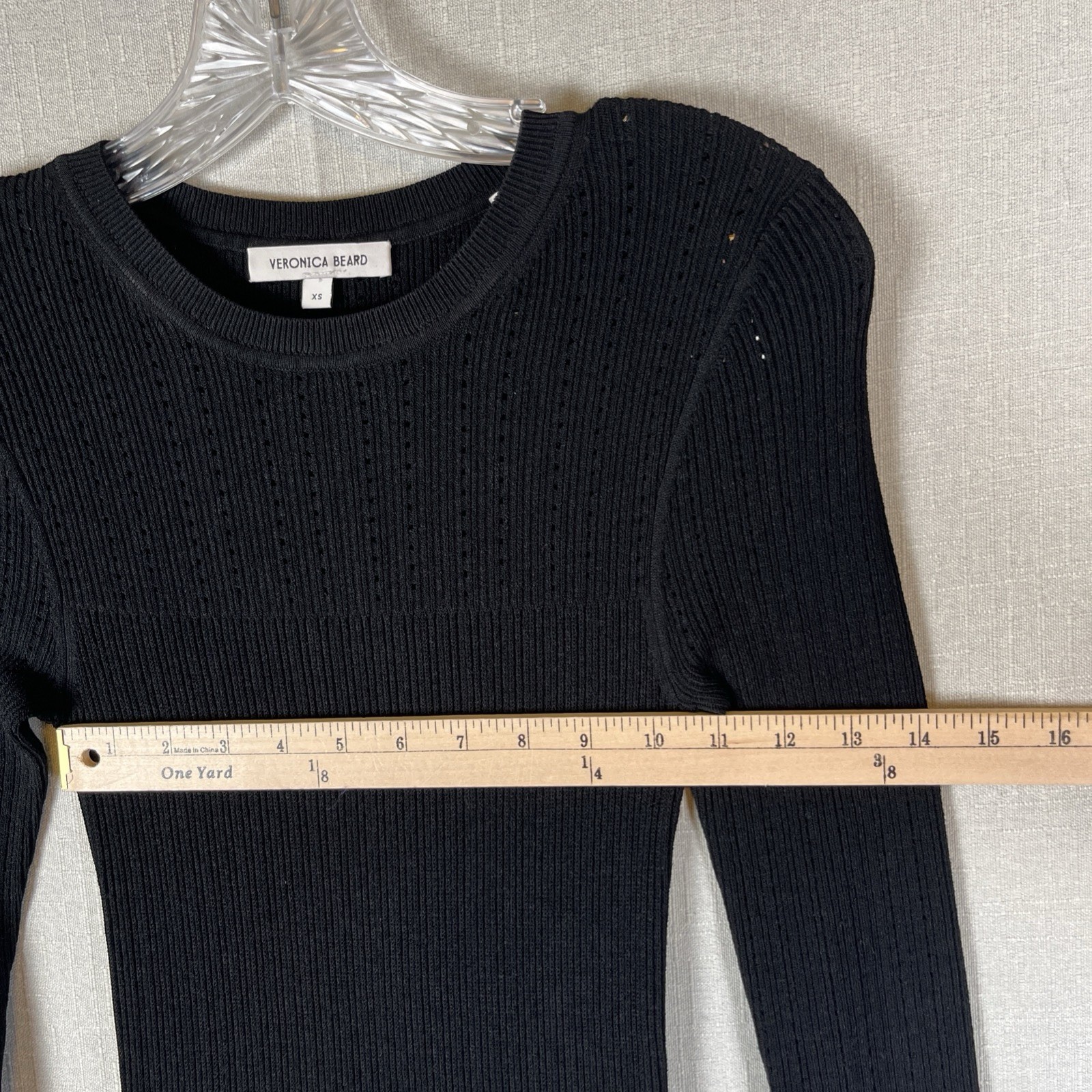 Veronica Beard Black Nami Ribbed Knit Long Sweater Dress Size XS Capsule $498