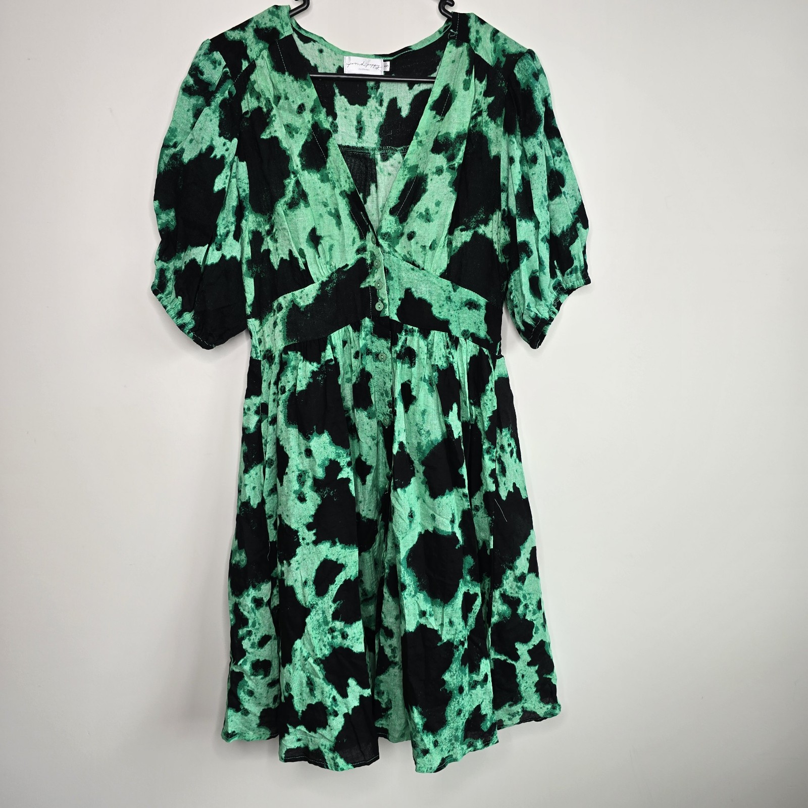Proud Poppy Womens Green Midi Dress Size Small Button Up