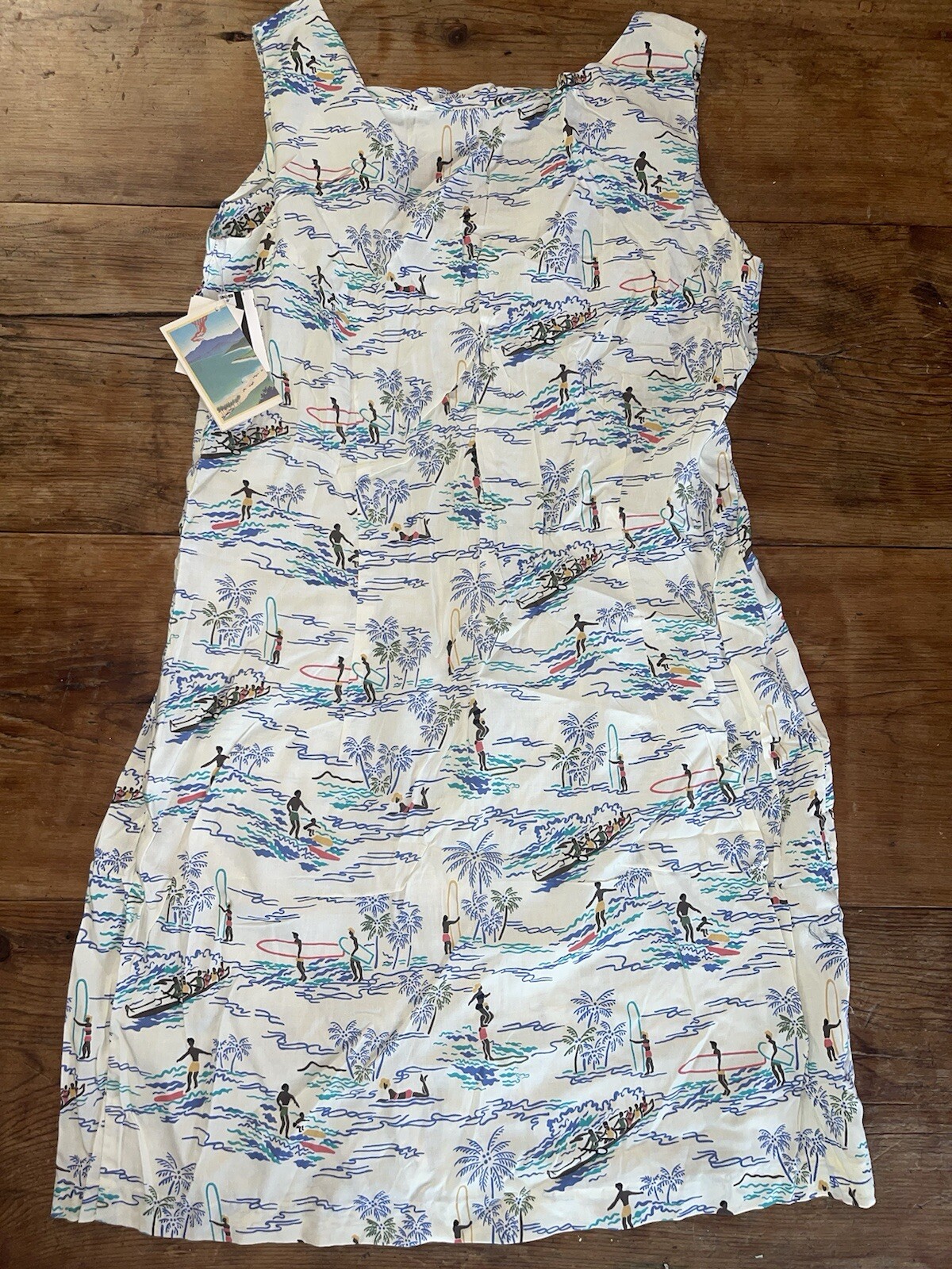 Vintage Reyn Spooner Rayon Aloha Dress Queens Surf Sz L Midi NWT NEW!! Hawaiian