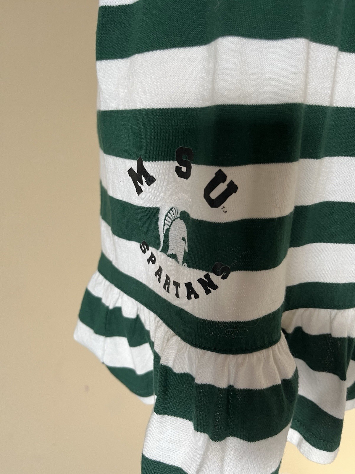 College Classics Michigan State Spartans MSU Green & White Stripe Sundress Sz M