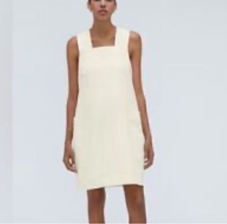 Everlane The Cross – Back Apron Mini Dress Ivory Size Small