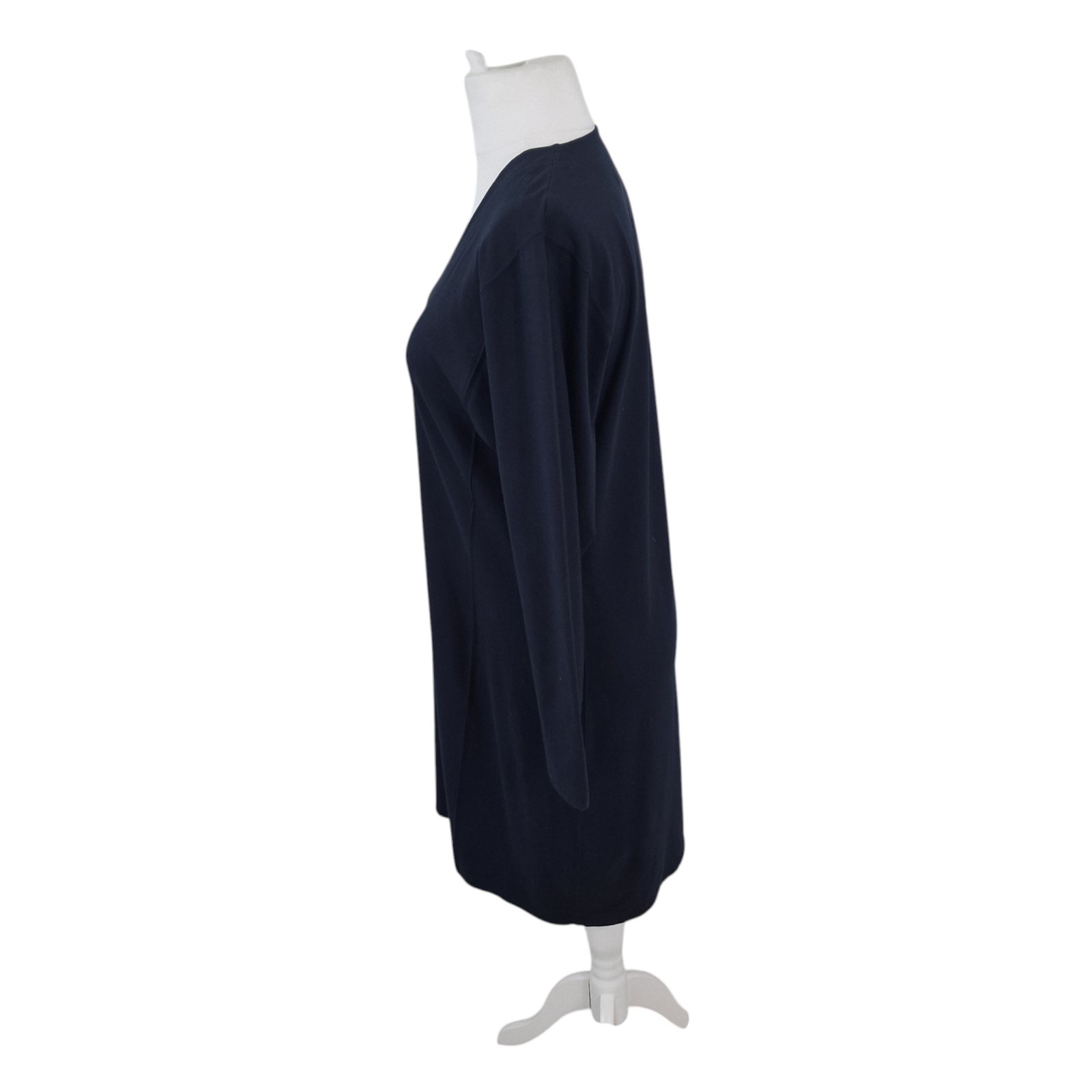 Peruvian Connection Jersey Dress Pima Cotton Black Minimalist Womens Size L