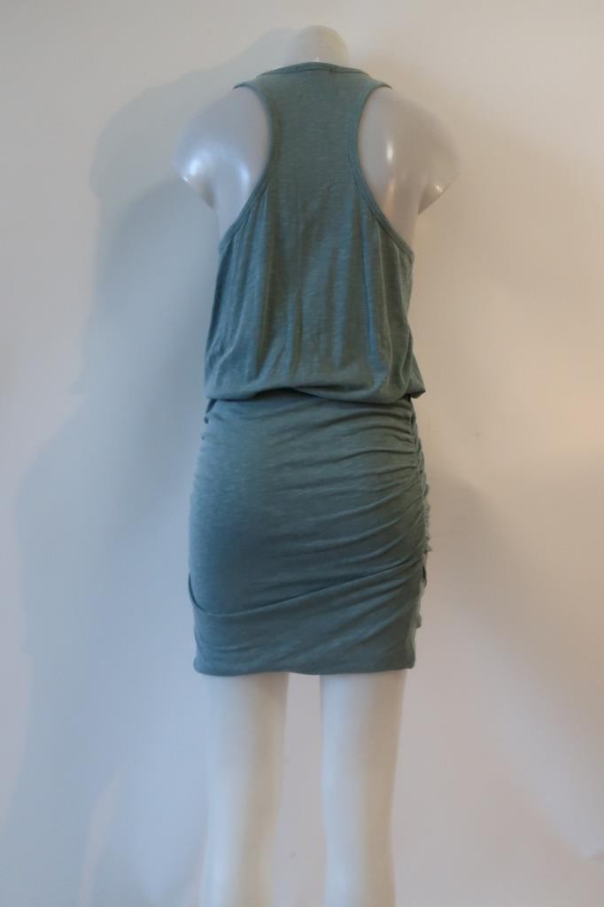 NWT Womens Sundry Moss Green (Item-888) Ruched Cotton T-Shirt Mini Dress 2 US/M