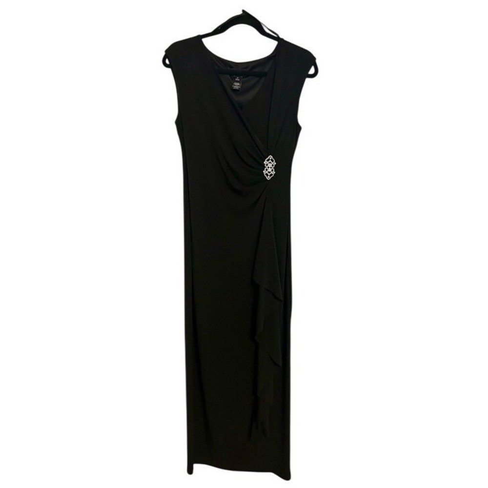 Enfocus Studio Black Sleeveless Maxi Dress with Rhinestone Detail