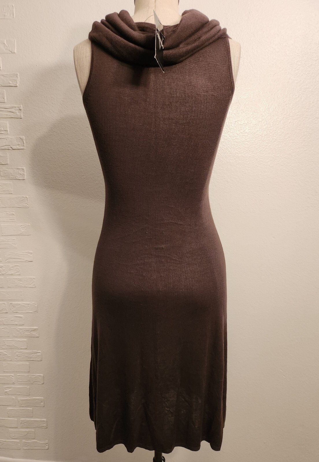 Vertigo Paris Brown Knit Sleeveless Cowl Neck Dress Size Xs