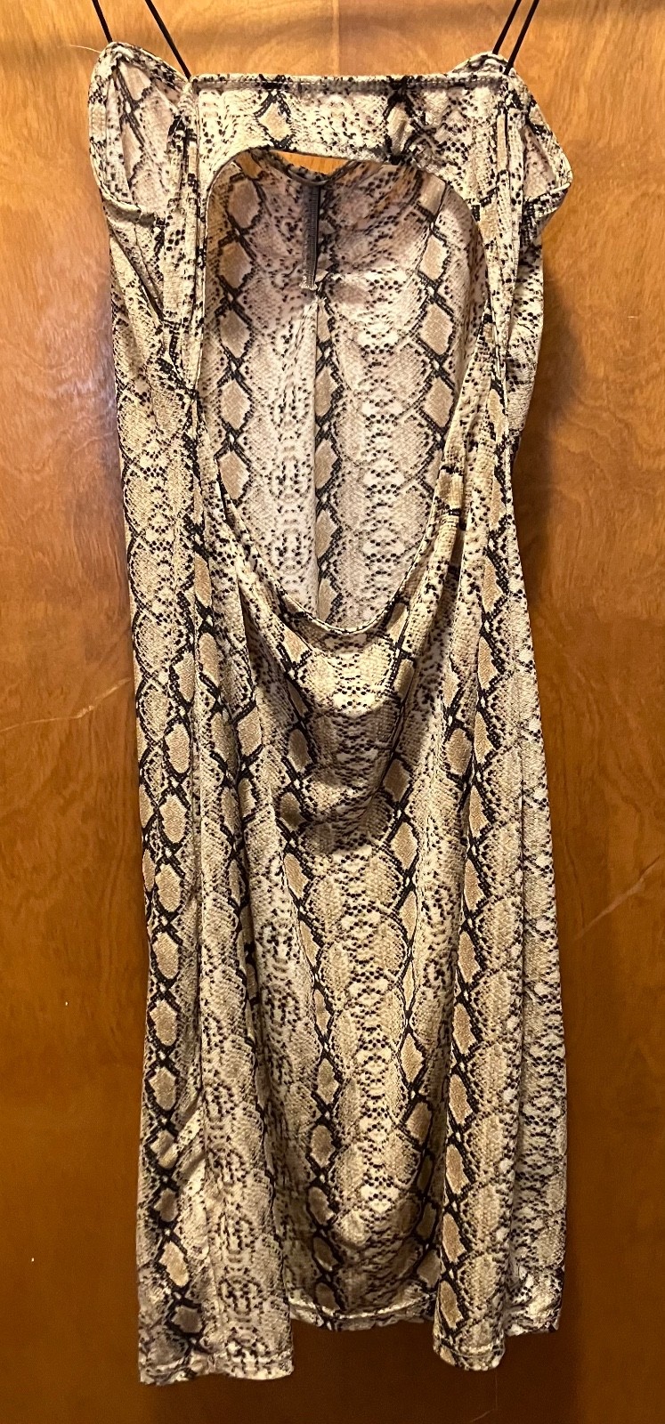 Urban Outfitters Open Back Spaghetti Strap Dress Brown Animal Print Medium
