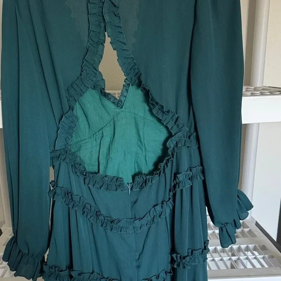 Chic Teal Ruffle Long Sleeve Dress – Elegant, Flirty & Perfect for Any Occasion