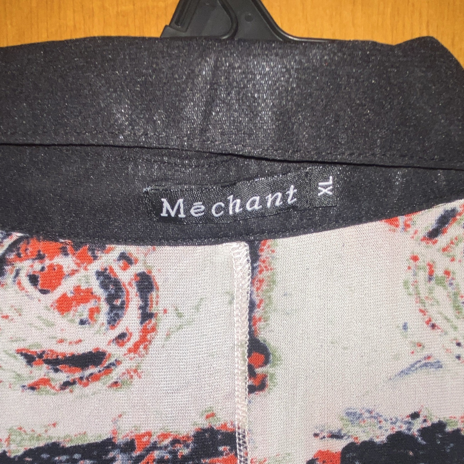 Mechant Abstract Mesh Button Front Collared T-Shirt Dress, Reversible XL