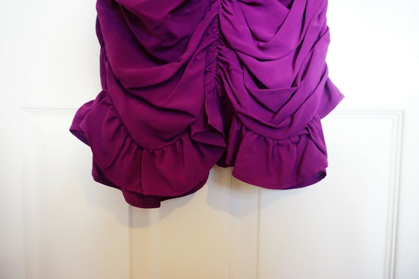 Zara Mini Draped Dress V-Neck Wide Ruffled Straps Skirt Purple S BNWT