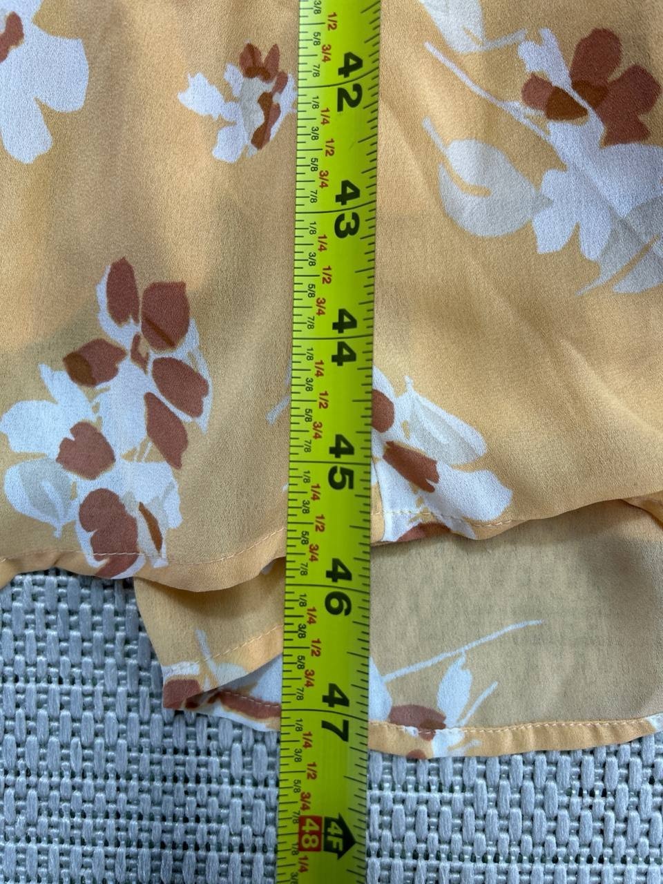 Abercrombie & Fitch Dress Womens Medium Tall Yellow Brown White Floral Midi