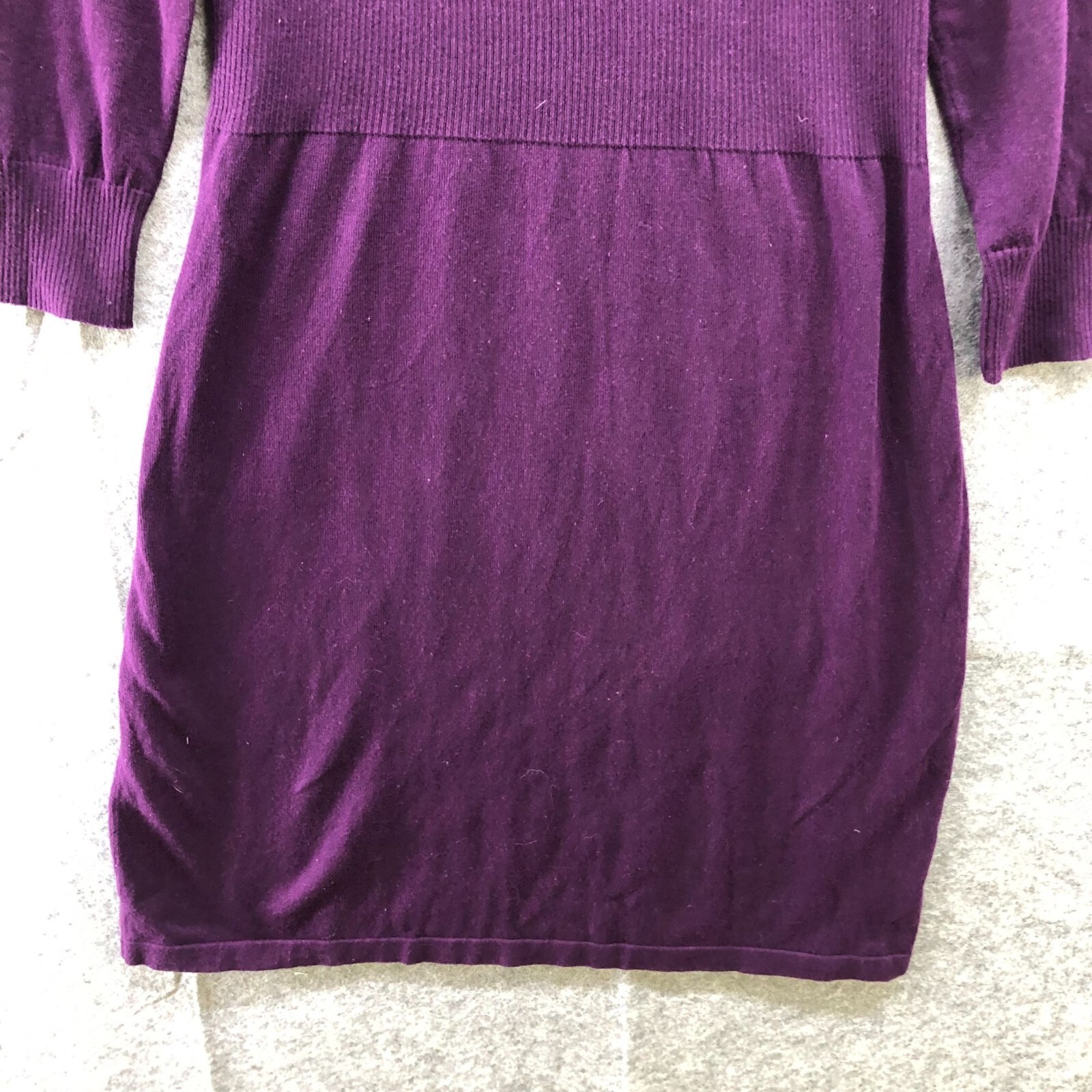 NWT American Living Cowl Neck Sweater Dress L Purple Long Sleeve Knit A Line