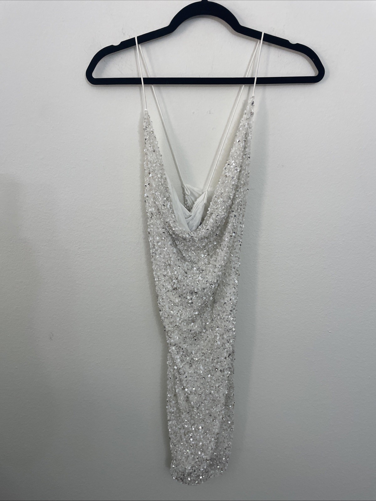 Revolve Retrofete Mindi Beaded Sequin rhinestone white dress XS NWT $615 msrp