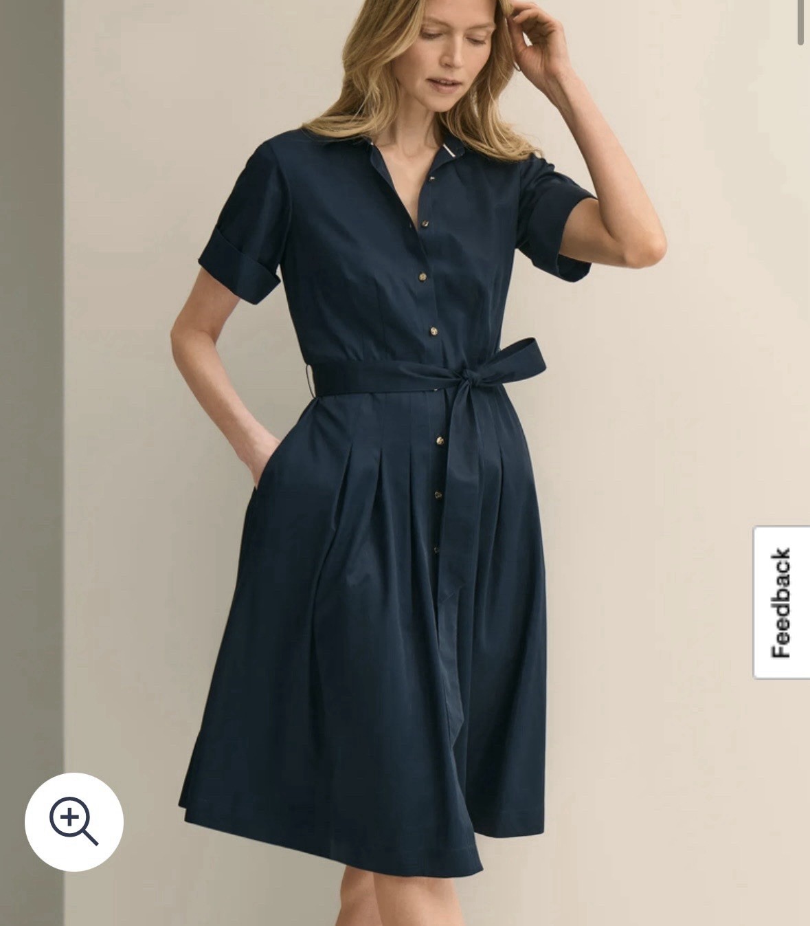 Brooks Brothers Safari Navy Blue Double Breasted Belted Shirtdress Size 4 career