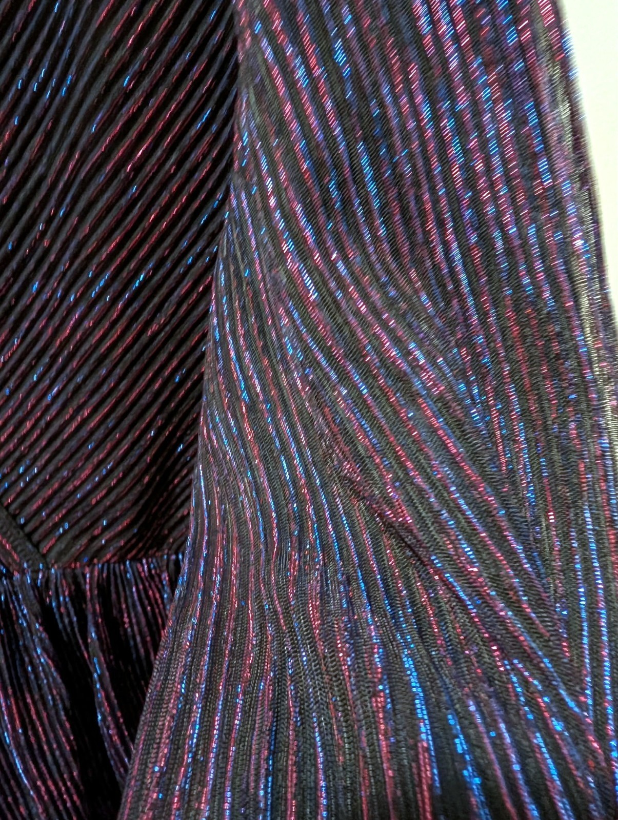 Luxe Mesh Pleated Elastic Waist Wrap Midi Dress Plus Size 2X 18-20 Multicolor