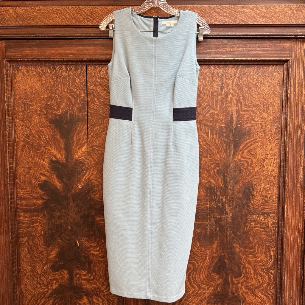 Boden Women’s Midi Sheath Dress Two Tone Blue Body Con Women’s Size 6