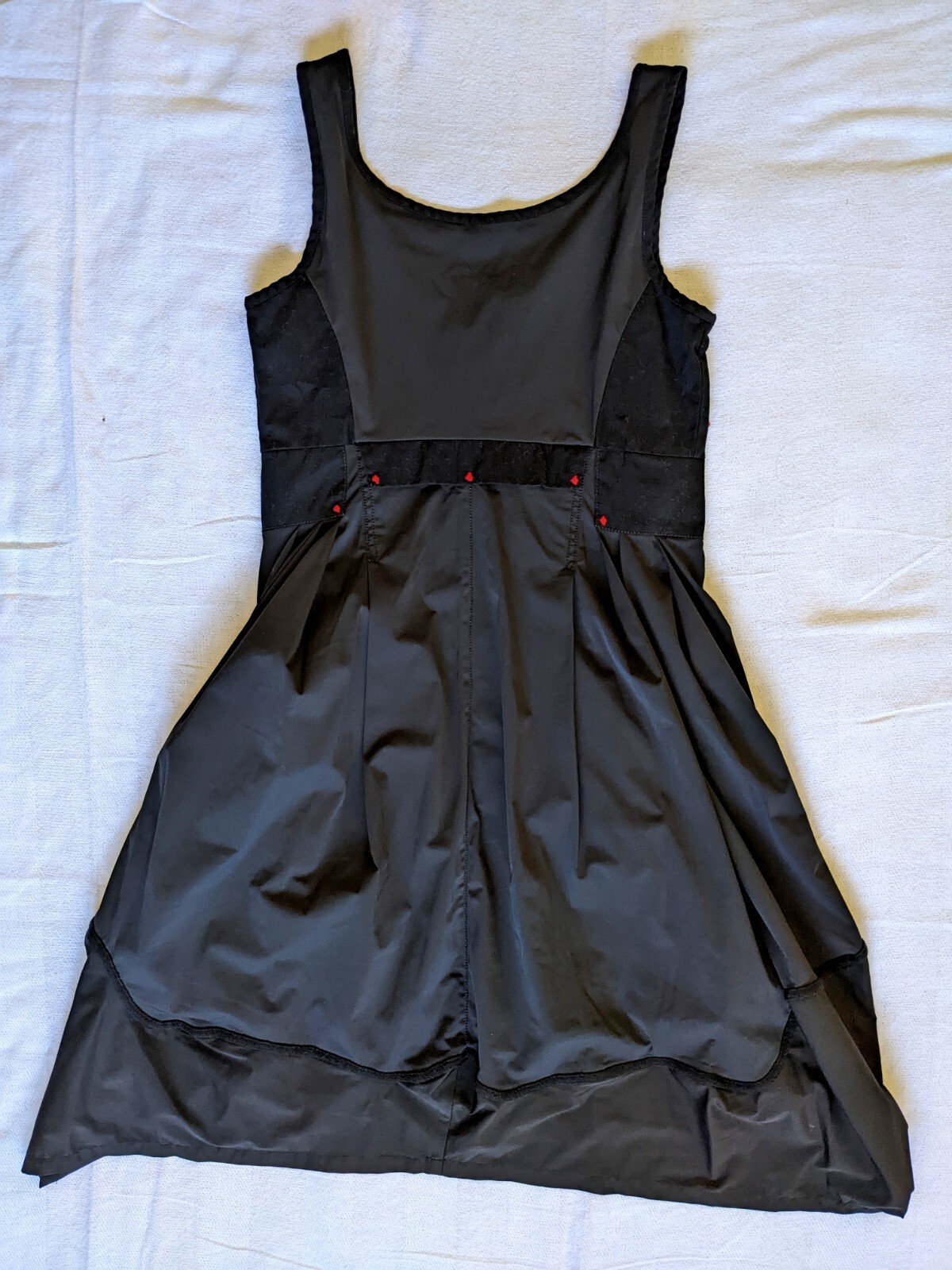 Black red layered look pockets punk gothic lolita vampire witch rave dress L