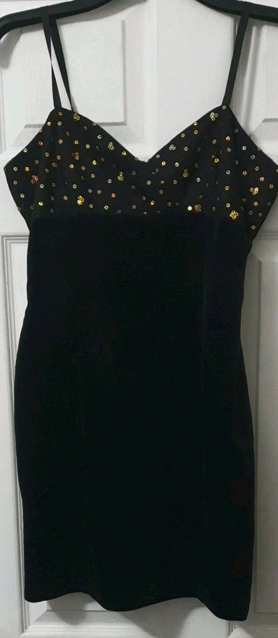 Women’s Black Metal Glittery Goingout Skater Ladies Party Dress Size 10 BySophie