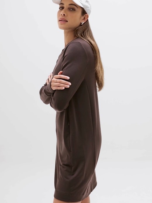 Athleta Small Coaster Luxe Sweatshirt Dress Truffle NWT !#659310