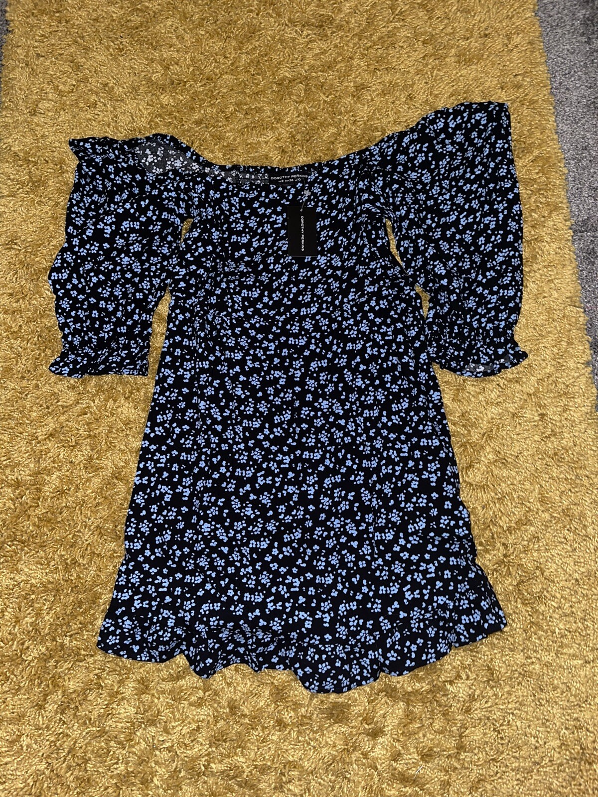 Dorothy Perkins Mini Dress Womens Size 10 Blue Floral Ditsy Classic Holiday NWT