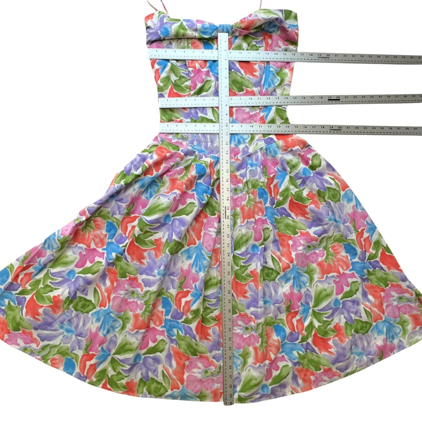 Vintage Womens Dress Medium Retro Cotton 80s does 50s Removable Strapless Cruise