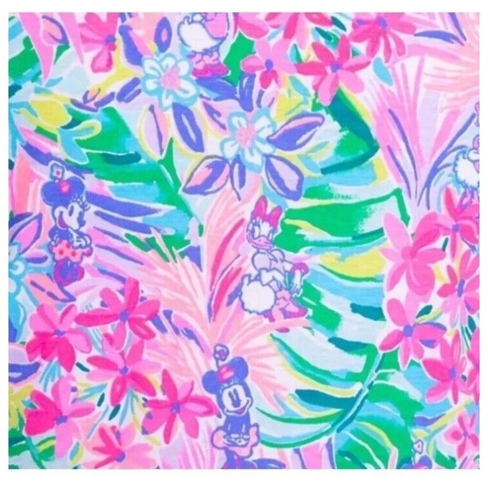 Disney Parks Lilly Pulitzer Dress Large Lorina Tiered Flowy Minnie Dai…