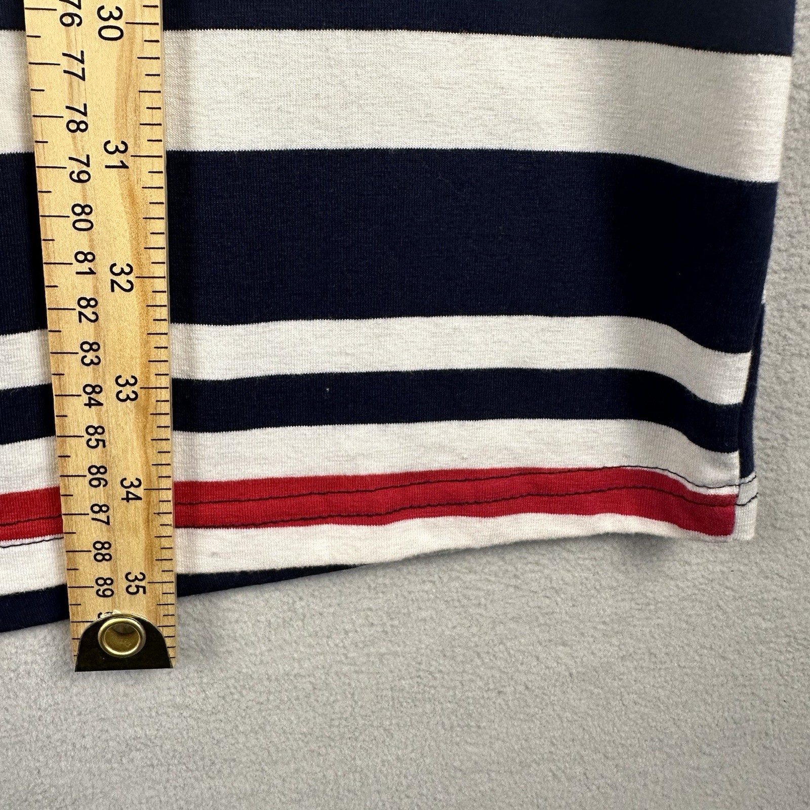 Beach by Exist Zip Hooded Nautical Stripe Dress Sz Lg Navy Cover Up Embroidered