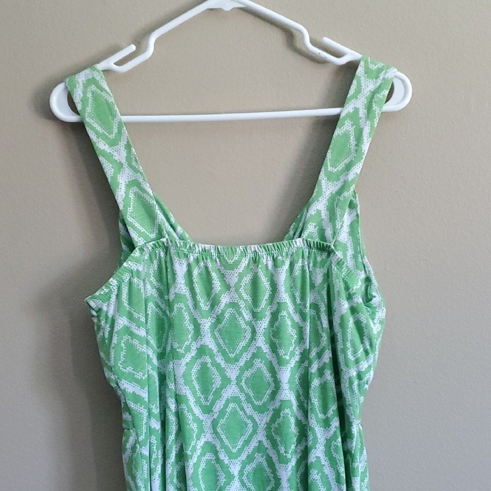 Faded Glory Green and White Maxi Summer Dress