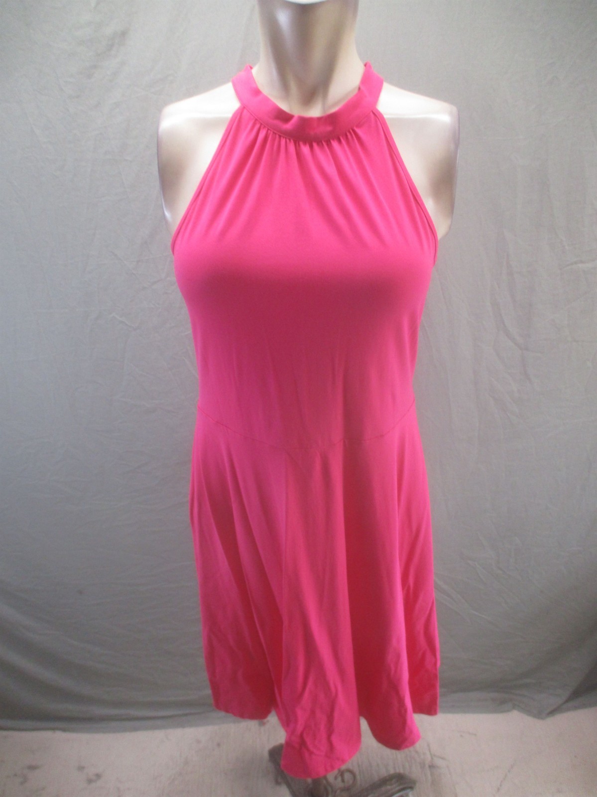 NWT Ougess Size M Womens Pink Cotton Blend Back Tie Sleeveless A Line Dress 914