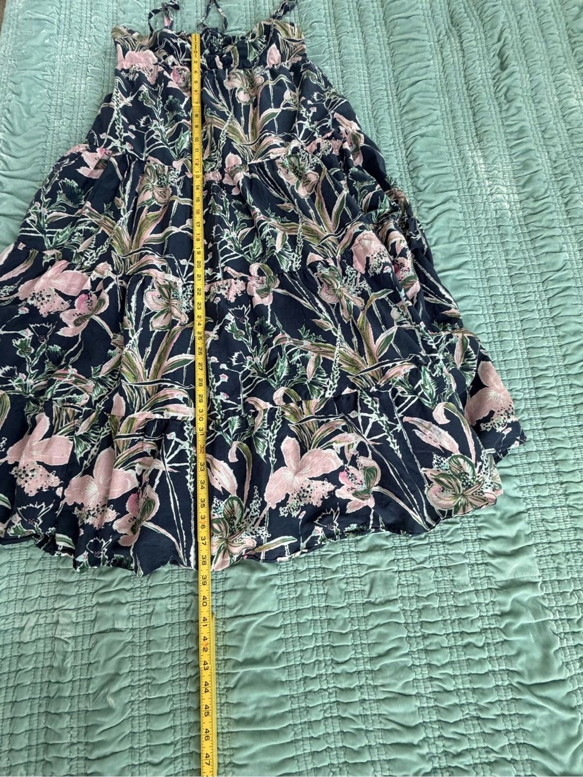 Vineyard Vines Navy Maxi Sundress with Pink & Green Floral Print-small