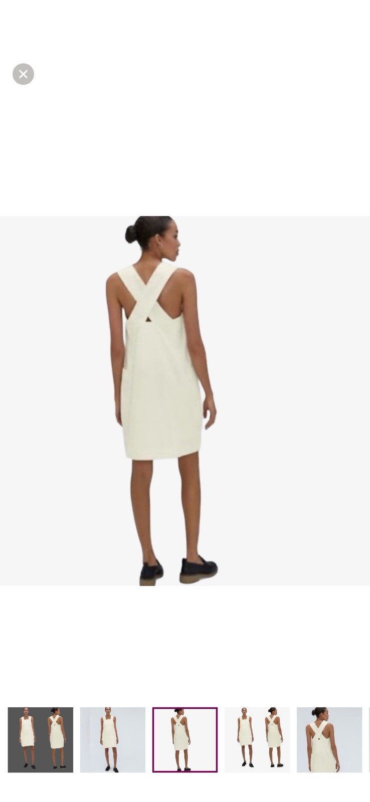 Everlane The Cross – Back Apron Mini Dress Ivory Size Small