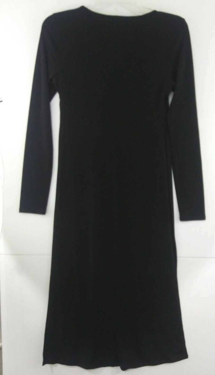 BCBGeneration Small Black Long Sleeve Round Neck Split Seam Midi Dress NWT