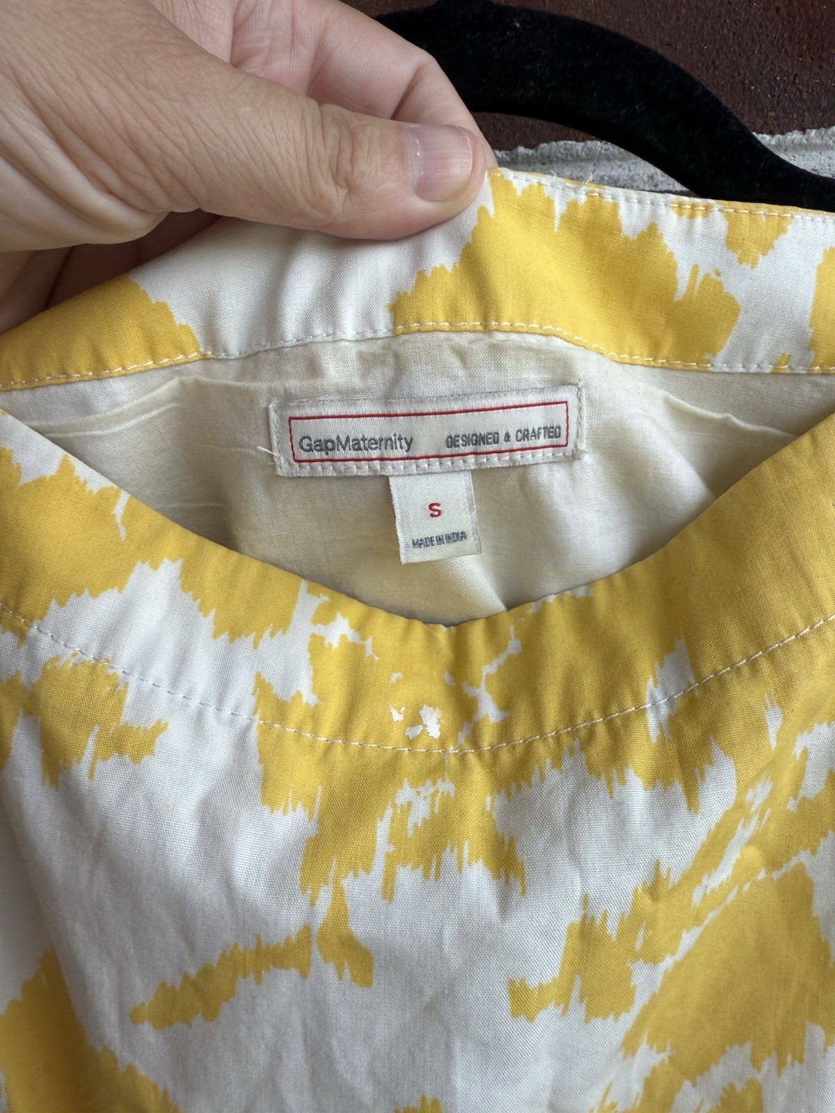 Gap Maternity Dress Size Small Cap Sleeve White And Yellow