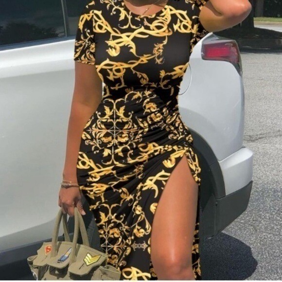 Sexy Bodycon Side Split Folds Drawstring Fashion Streetwear Casual M