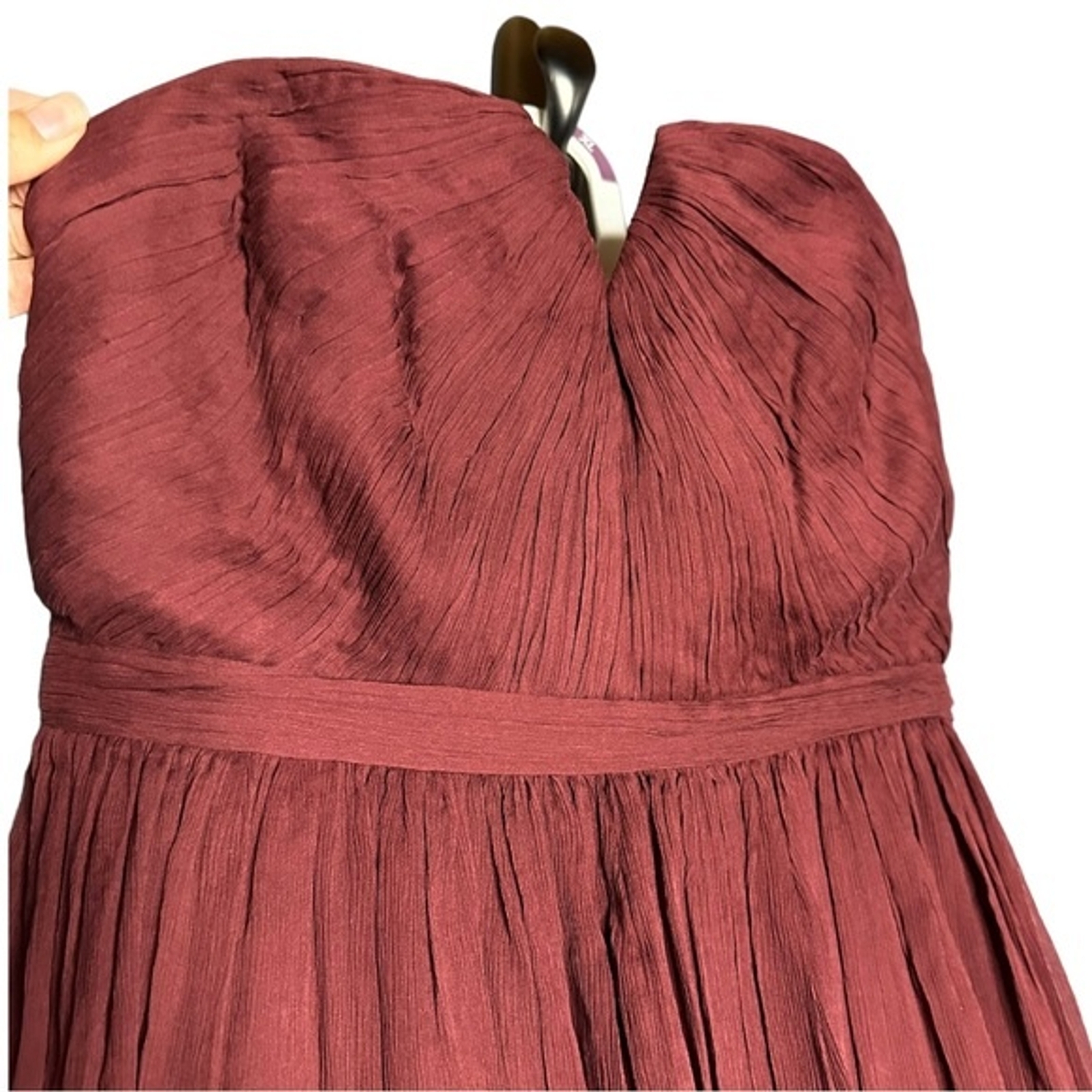 J.Crew Nadia Strapless Dress In Silk Chiffon Cocktail Party Burgundy Size 6