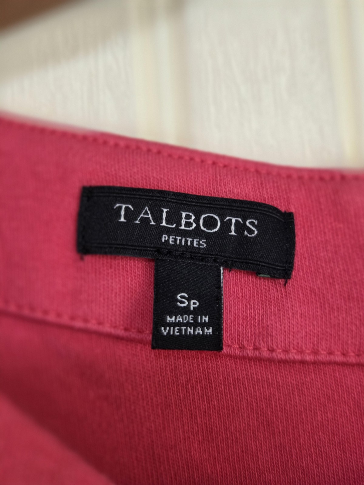 Talbots Dress Womens PS Pink Short Sleeve T-Shirt Shift Knee Length Cotton