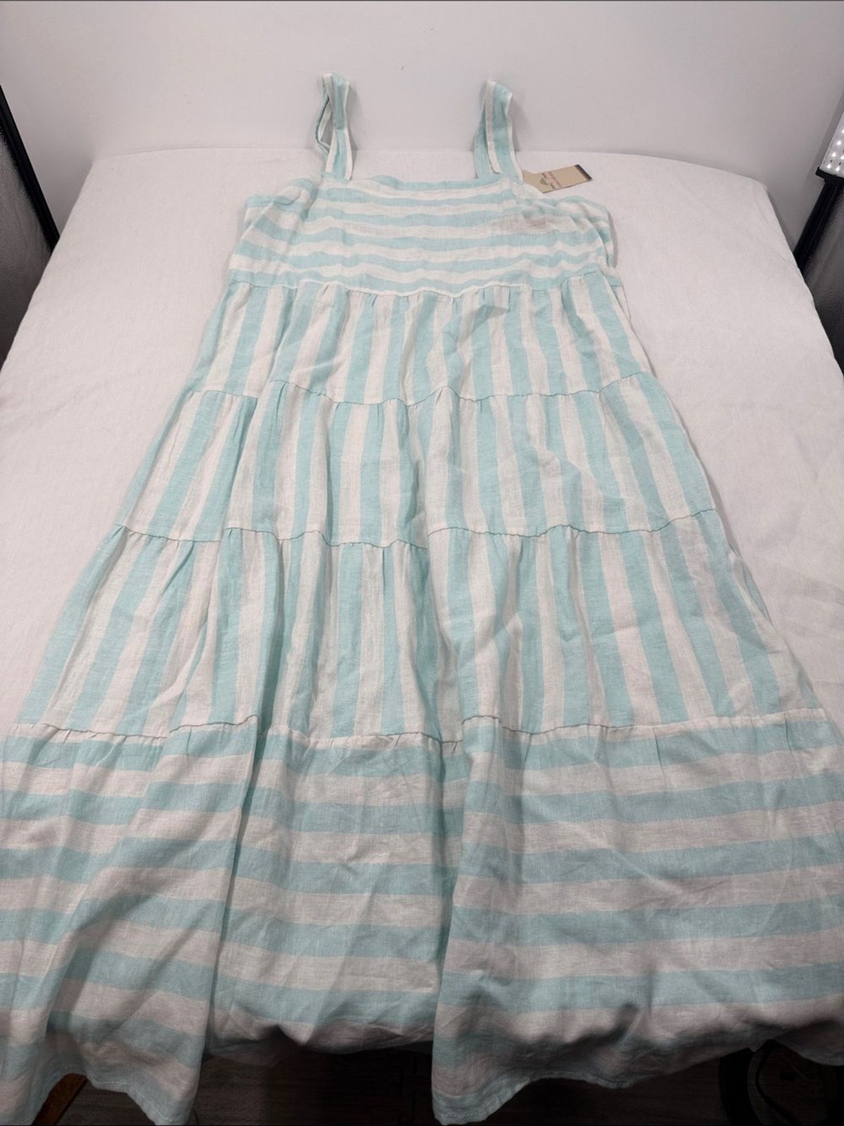 Casa Cabana Dress Wm XL Diane Sundress Tank Stripes Beach Blue White Summer