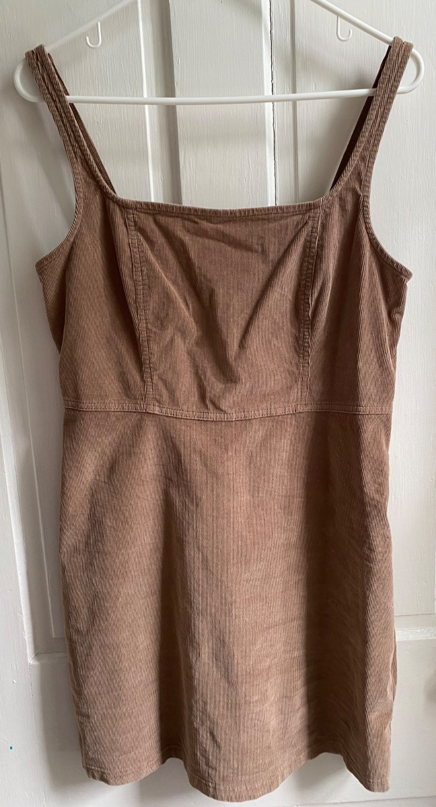 Hollister Women’s Size L Soft Corduroy Mini Dress Taupe Y2K Retro Boho 90s style