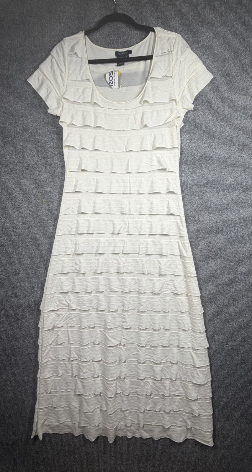 Max Edition White Ruffle Dress Short Size: XL