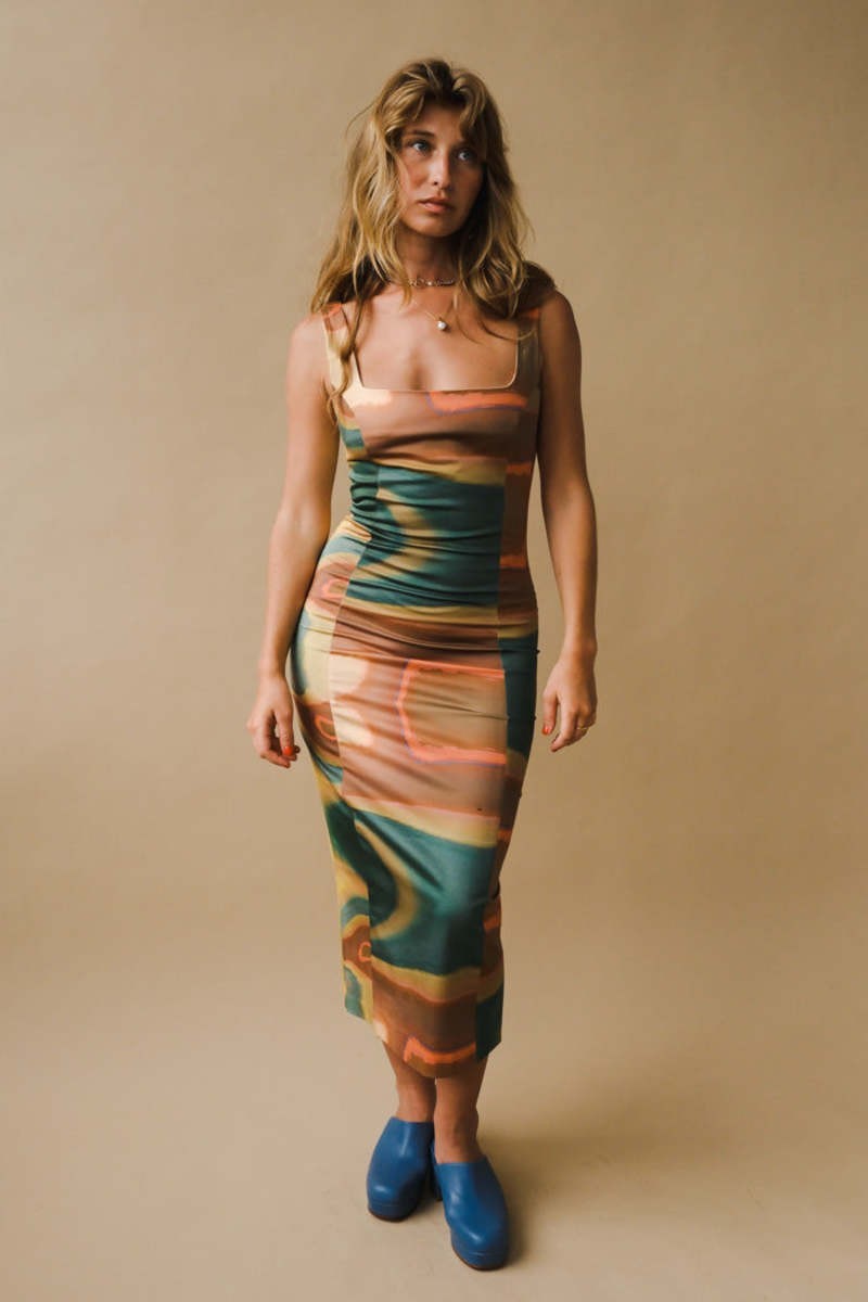 $265 Studio Fantastique x Free People Vicky Digital Print Midi Dress Size XL