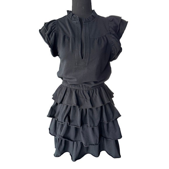 Sundays by We Are Sundays Black Ruffle Tiered Mini Dress Romantic Whimsigoth LBD