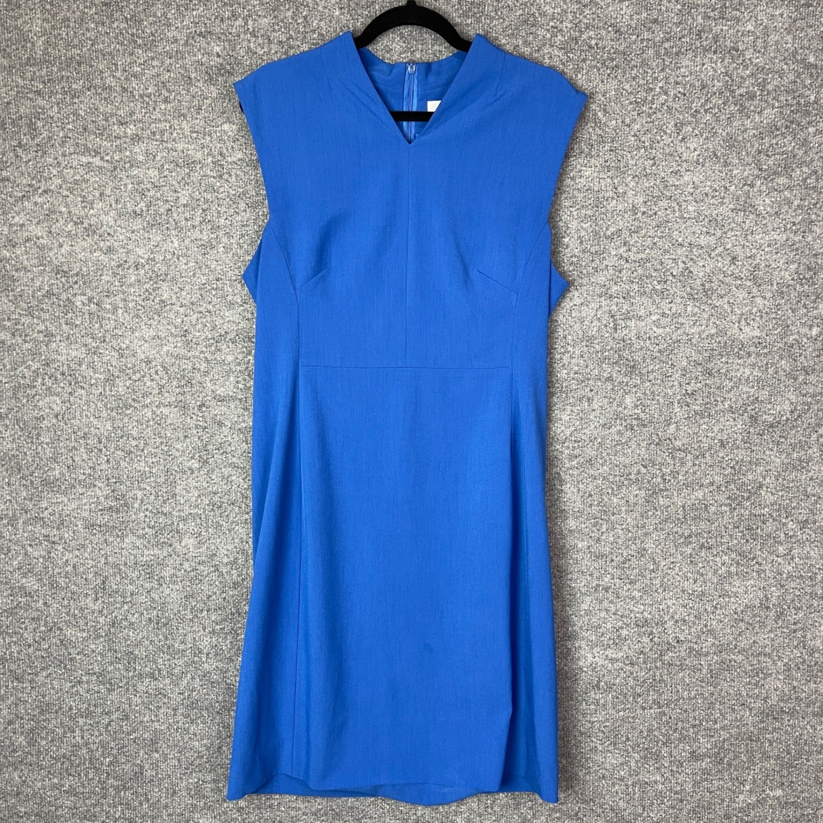 M.M.LaFleur Dress Blue Sheath V-Neck Cap Sleeve Size 12