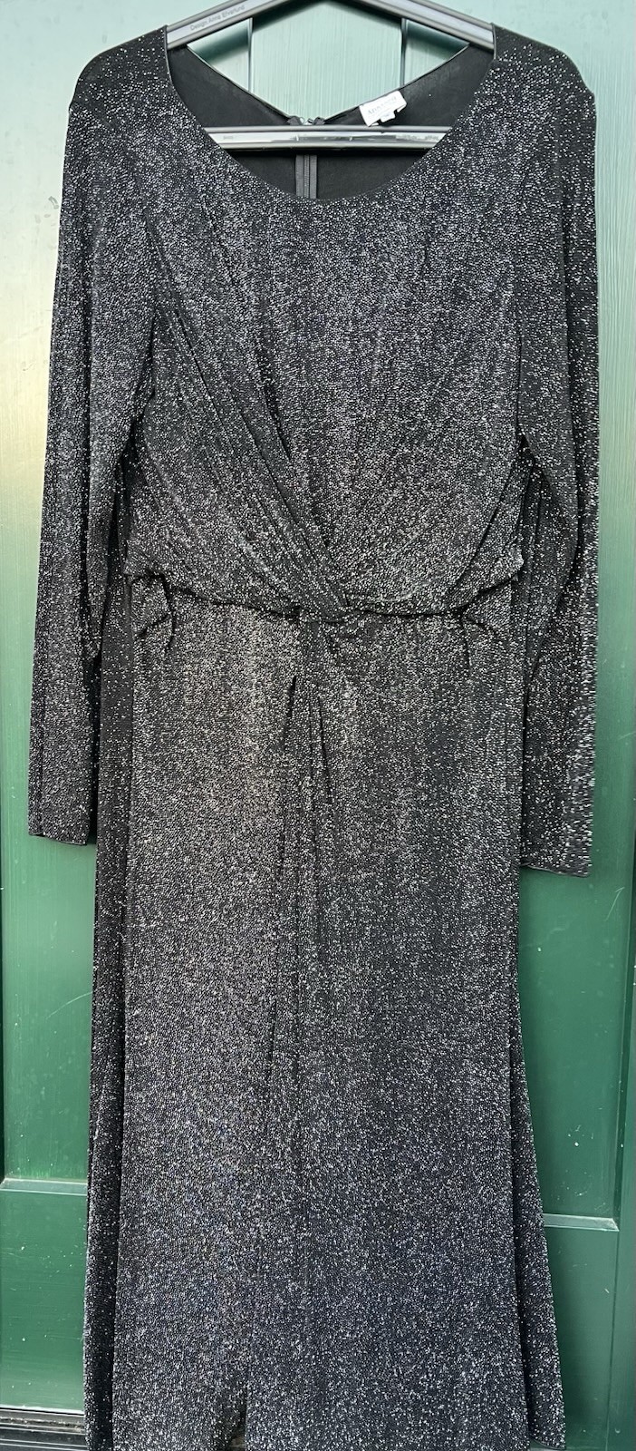 Armani Collezioni Women’s Dress Floor Length 16 Black Sparkle
