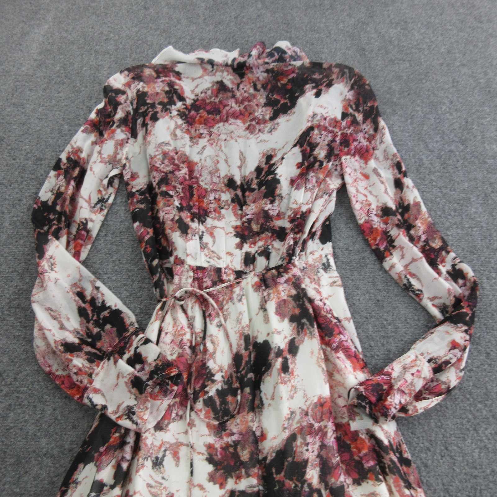 IRO Dress Womens 36 Multicolor Floral Chiffon Garden Wrap Maxi Hi Low Ruffle