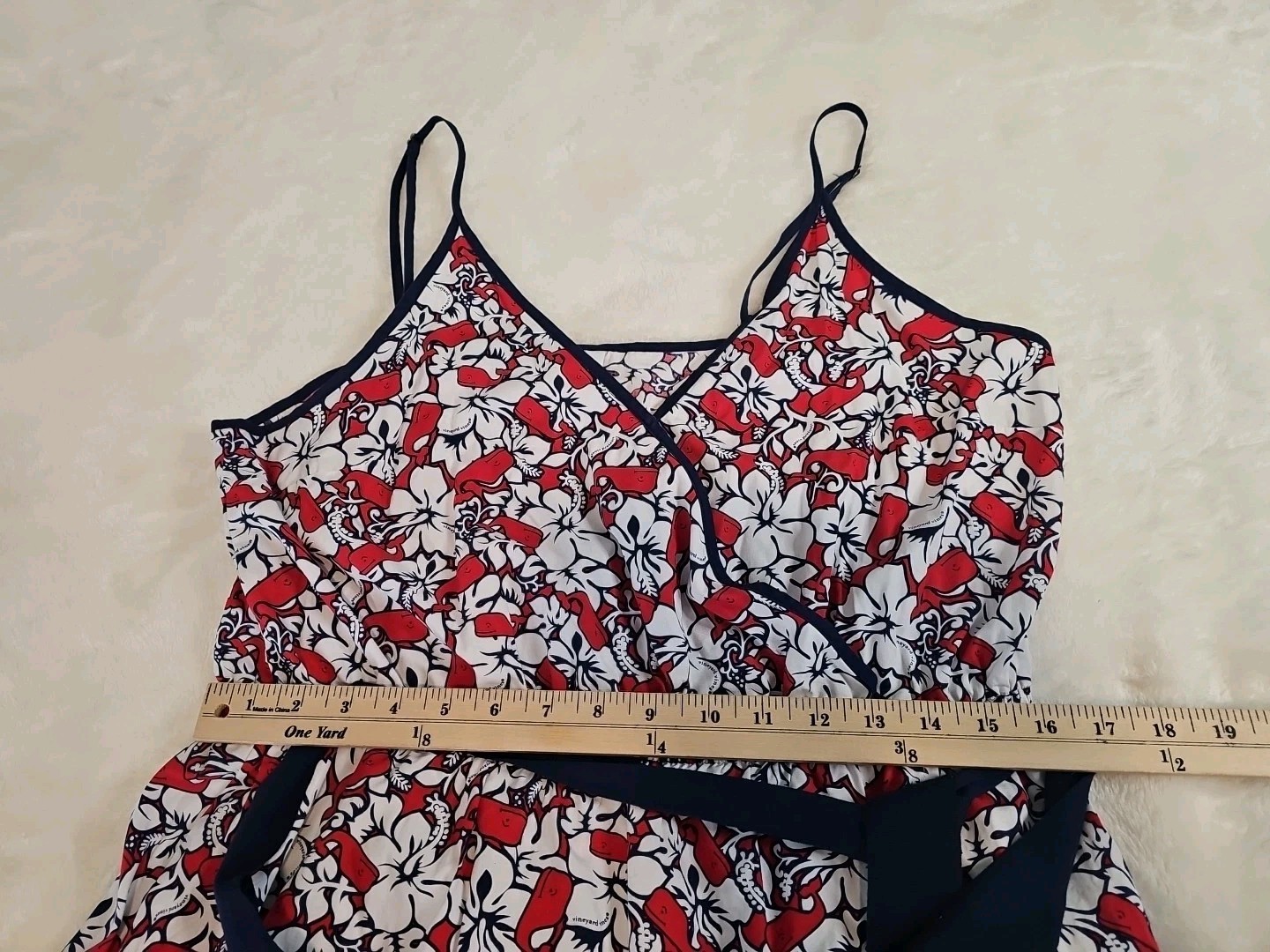 Vineyard Vines for Target Women’s Hibiscus Whale V-Neck Wrap Dress Size LARGE L