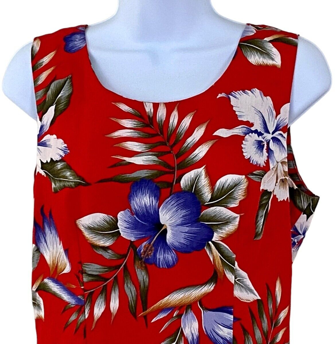 Ky’s Hibiscus Floral Hawaiian Shift Dress Made In Hawaii Luau Cruise Medium