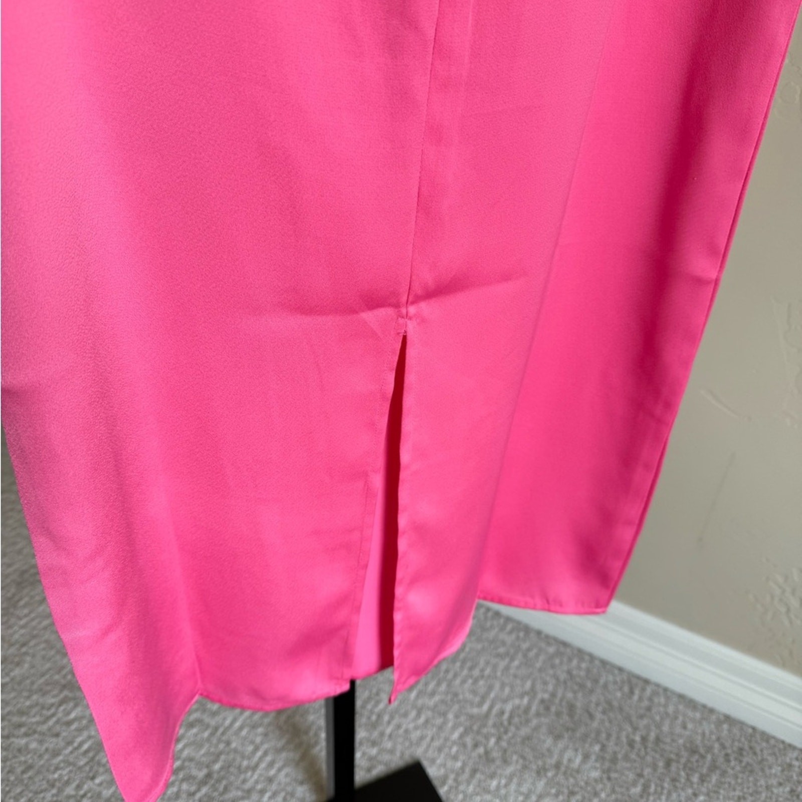 WeWoreWhat Revolve Cowl Midi Satin Charmeuse in Hot Pink Size 2