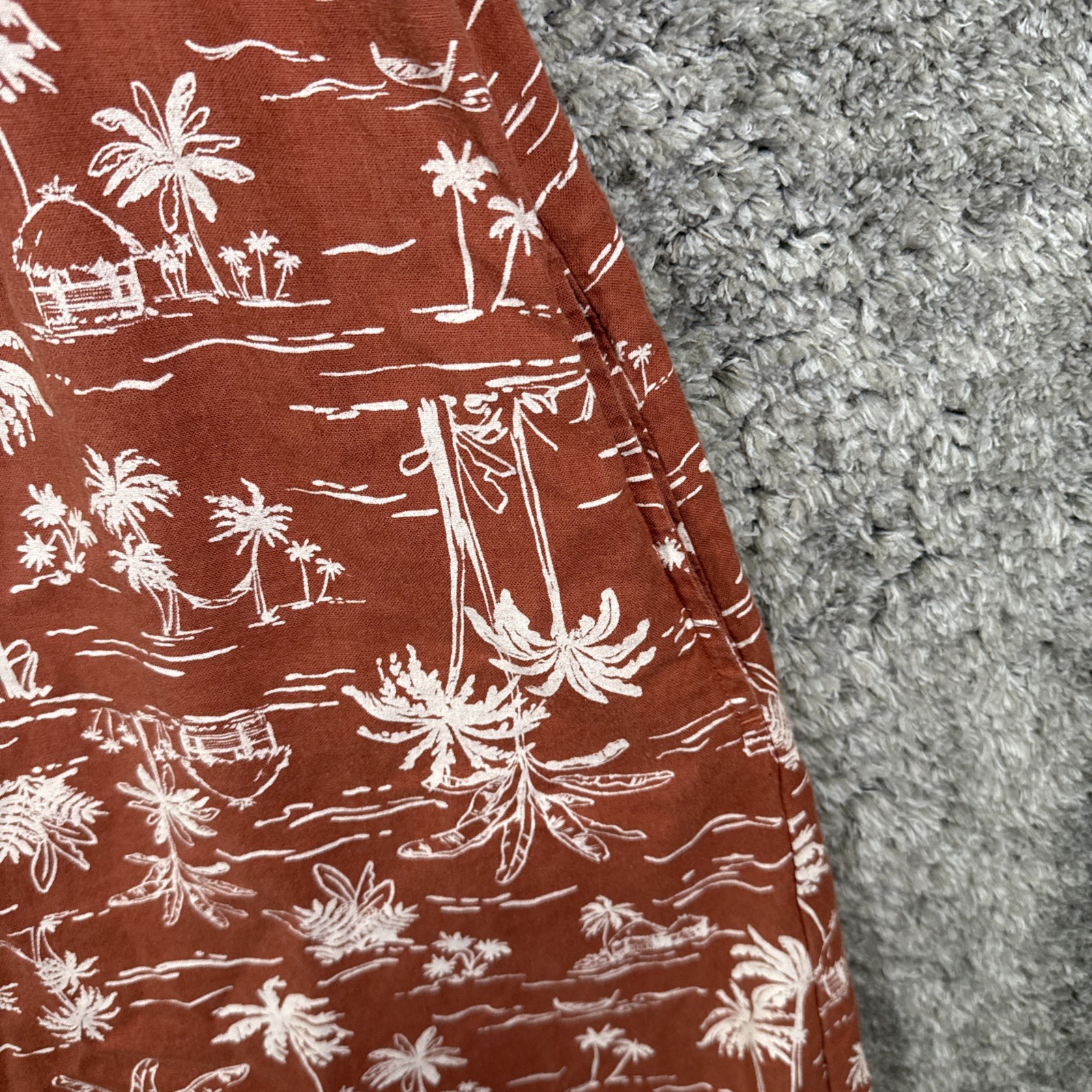 A.N.A. Linen Blend Mini Dress Sleeveless Boho Tropical Medium Terracotta Beach