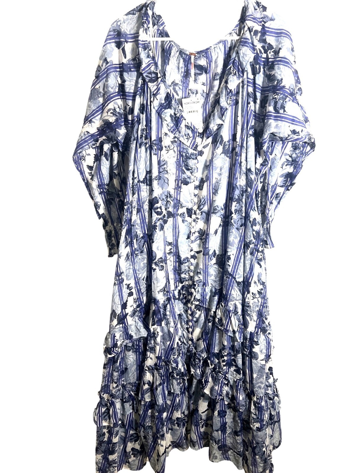 NWT Free People Garden Wonders Maxi Dress Blue Combo Size Medium
