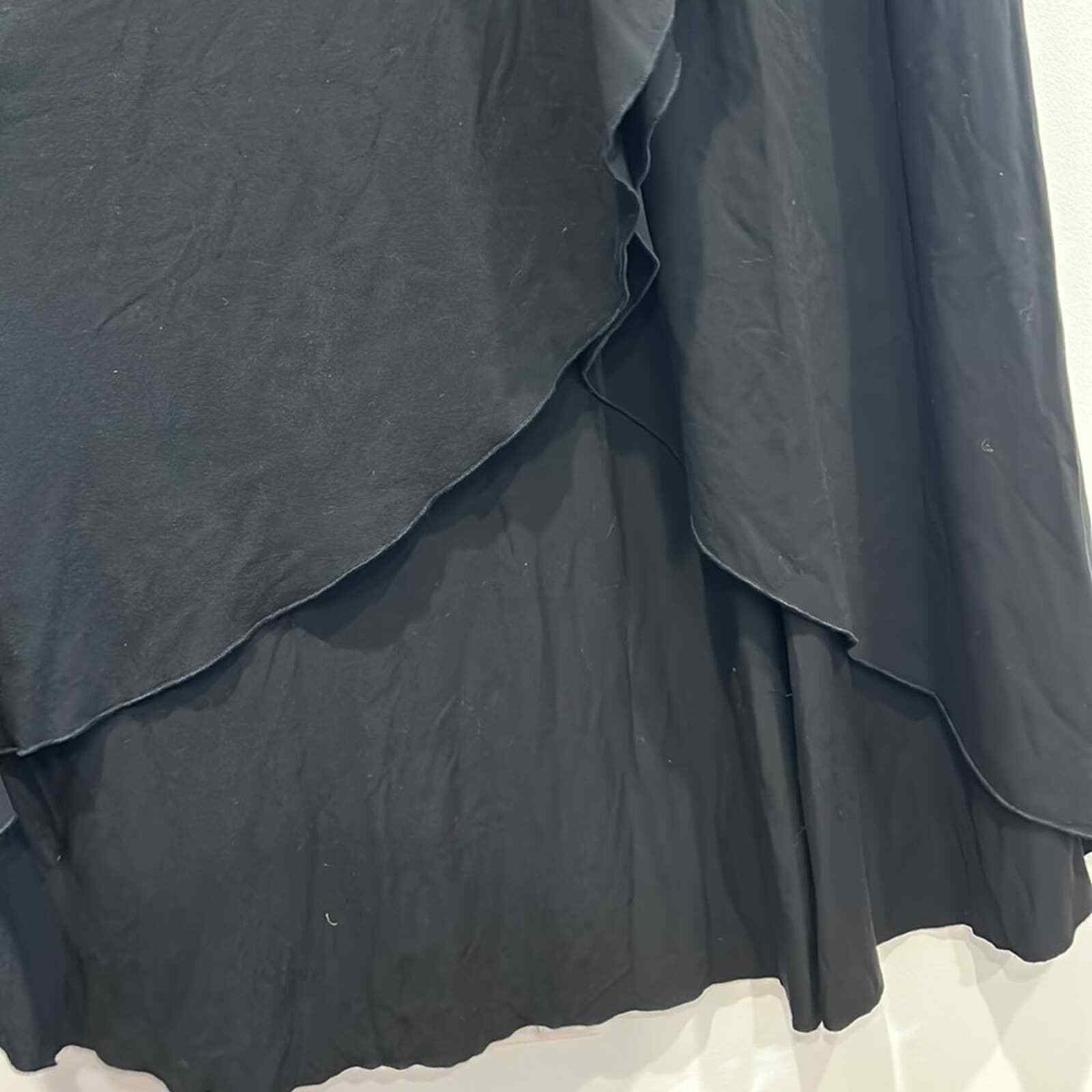 GIANFRANCO FERRE STUDIO PLUGING V NECK RUFFLE GOWN BLACK 8